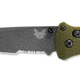 Benchmade Bailout Folding Knife, 3.38in, CPM-M4 Serrated Tanto Blade, Woodland Green Handle, 537SGY-1
