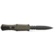Benchmade Claymore OTF Dagger Automatic Folding Knife, 3.89in, CPM-D2 Steel, Dagger Blade, Serrated, Grivory Ranger Green, 3370SGY-1