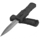 Benchmade Mini Claymore OTF Dagger Automatic Folding Knife, 3.02in, CPM-D2 Steel, Dagger Blade, Black Handle, 3375GY