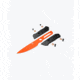 Benchmade Raghorn Fixed Blade Knife, 4in, CPM-Cru-Wear Tool Steel, Drop Point Blade, Carbon Fiber 3K Twill, Black/Orange Handle, 15600OR