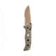 Benchmade Sibert Adamas Axis Stud Folding Knife, 3.82in CPM-CruWear Steel Drop Point Serrated Flat Earth Coated Blade, Contoured G-10 Handle, 275SFE-2