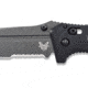 Benchmade Sibert Adamas Axis Stud Folding Knife, 3.82in CPM-CruWear Steel Drop Point Serrated Grey Coated Blade, Contoured G-10 Handle, 275SGY-1