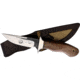 Benjamin Brute De Forge Hunting Knife, 9.5in Overall, 4.5in, Stainless Steel Blade, Brown Wood Handle, Leather Sheath, BK-A032