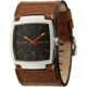 Black Dice Flow Men's Watch - Black/Orange Dial, Brown Leather Strap BLABD-002-06