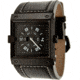 Black Dice Grind Men's Watch - Black Display, Black Leather Strap, SS Case BLABD-047-03