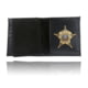Boston Leather Book Style Badge Wallet, Card Slots, Black - 175-S-4303