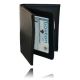 Boston Leather Book Style Badge Wallet, Vertical Card Slots, Soft, Black - 165-S-4009