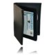 Boston Leather Book Style Badge Wallet, Vertical Card Slots, Soft, Black - 165-S-4149