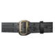 Boston Leather Sam Browne Belt, Four-row Stitched, 2 1/4 Wide, Black - 6504-2-46-GLD