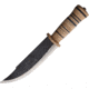 BR Rinaldi Hunter's Knife, 12.5in Overall, 7.75in, Natural Finish Spring Steel Clip Point Blade, Stacked Leather Handle, Leather Sheath, 240 WITH F240 SHEATH