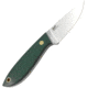 Brisa Bobtail 80 Green Micarta Fixed Blade Knife, 6.75in Overall, 3in Satin Sandvik 12C27 SS Blade, Scandi Grind Blade, Green Yute Micarta Handle, Brass Rivet And Lanyard Tube, Brown Leather Belt Sheath, 9957