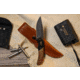 Browning Buckmark Hunter Large Fixed Blade Knife, 3.625in, 440-C, Drop Point, Wood Handle, Split Grain Leather, 3220397