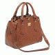 Bulldog Cases &amp; Vaults Satchel Series Concealed Carry Purse Chestnut With Leopard Trim