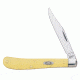 Case 31048 CV Yellow Synthetic Barehead Slimline Trapper  Clip BladeFolding Knife, Yellow Synthetic Handle, 4 1/8 00031