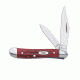 Case 6220 SS Pocket Worn Old Red Peanut  Clip and Pen BladesFolding Knife, Red Bone Handle, 2 7/8 00781