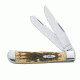 Case 6254 CV Amber Bone Trapper, Clip and Spey Blades 00163