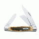 Case 6375 CV Amber Large Stockman  Clip, Spey and Sheepfoot BladesFolding Knife, Amber Bone Handle, 4 1/4 00204
