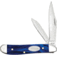 Case Peanut Blue Pearl Kirinite Folding Knife, 2.88in Closed, 2.1in/1.53in, Mirror Clip/Pen Blades, Blue Pearl Kirinite Handle, 23446