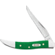 Case Small Toothpick Green Folding Knife, 3in Closed, 2.25in, Mirror Long Clip Blade, Green Smooth Synthetic Handle, 53394