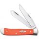 Case Smooth Orange Synthetic Handle Knife, Trapper Blade, 4254 SS, 80500