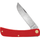 Case Sod Buster Jr Red Synthetic Folding Knife, 3.63in Closed, 2.8in, Carbon Steel, Stonewash Skinner Blade, Red Smooth Synthetic Handle, 73932