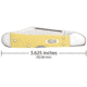 Case Mini CopperLock Folding Knife, 3.63 in, Chrome Vanadium Steel, Yellow Synthetic Handle, 30116