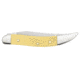 Case Small Texas Toothpick Folding Knife, 3 in, Tru-Sharp Surgical Steel, Yellow Synthetic Handle, 81095