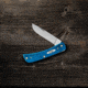 Case Sod Buster Jr Folding Knife, 3.63 in, Tru-Sharp Surgical Steel, Caribbean Blue Bone Sawcut Jig Handle, 25590