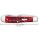 Case Trapper Folding Knife, 4.13 in, Chrome Vanadium Steel, Dark Red Bone Peach Seed Jig Handle, 31950