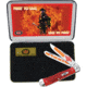Case Volunteer Firefighter Folding Knife, SS Clip/ Spey Blades, Red Pick Bone Handles, CAT-VFF