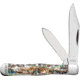 Case Swell Center Jack Abalone Folding Knife, 3in Closed, Mirror Clip/Pen Blades, Abalone Handle, 12024