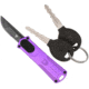 CobraTec Knives California 952 OTF Knife, 1.75in, Stonewashed D2 Steel, Non-Serrated Drop Blade, Purple Handle, CALI952PURDNS