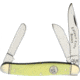 Colonel Coon Stockman Yellow Folding Knife, Satin SS Clip, Sheepsfoot, Spey Blades, Yellow Smooth Synthetic, Yellow, 47 YELLOW