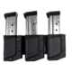 Comp-Tac Tri-Mag Pouch, Slick, Size 4 - Glock 9mm.40 Double Stack, .45 GAP, Left Side Carry/Right Hand Shooter, Black, Mag Size 4, C62504SL0LBKN