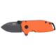 CRKT Squid Compact Assisted Opening Folding Knife, 1.75in, D2, Drop Point, Orange Stainless Steel Handle, 2486