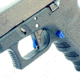 Cross Armory Glock Gen 1-3 Enhanced Flat Faced Trigger w/Bar, 9mm, Aluminum, Black/Blue Safety, crGTb-bk-bl