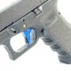 Cross Armory Glock Gen 1-3 Enhanced Flat Faced Trigger w/Bar, 9mm, Aluminum, Blue/Black, crGTb-bl-bk