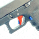 Cross Armory Glock Gen 1-3 Enhanced Flat Faced Trigger w/Bar, 9mm, Aluminum, Red/Blue Safety, crGTb-rd-bl