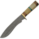 Damascus Turquoise Hunter Knife, 8 Damascus steel blade, Natural bone, walnut, and turquoise handle, DM-1255