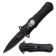 Dark Side Blades Folding Blade, 4in, Stainless Steel Blade, Black Aluminum Handle DS-A014BK