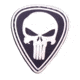 DDT Rubber Morale Patch, Punisher Skull, Black/White DDT50135