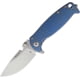 DPx Gear HEST-F Framelock Folding Knife, 3.25" stonewash finish Bohler M390 stainless drop , Blue textured titanium handle, DPHSF010