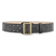 2-1/4&quot; High-Gloss Leather Sam Browne 2-Row Stitch Duty Belt with Gold Buckle