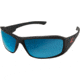 Edge Eyewear Brazeau Torque Safety Glasses - Matte Black Red E / Polarized Aqua Precision Blue Mirror Lenses, One Size, TXBAP238