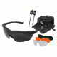 Edge Tactical Overlord Safety Glasses, Black Frame, 4-Lens Kit - Polarized Smoke, Clear, Tiger's Eye, G-15 Lenses - HO611