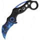 ElitEdge Karambit Blue A/O Folding Knife, 5.25in Closed, 2.75in, Stainless Karambit Blade, Black Aluminum Handle, 10-578BLB