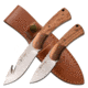 Elk Ridge 2 Set Fixed Blade Knife, 3.75 in, 3Cr13 Stainless Steel Stainless Steel, Gut Hook/Drop Point, Brown, ER-200-10BR