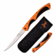 Elk Ridge ER-935F Manual Folding Knife, 5.75in, 3CR13 Stainless Steel, Fillet, Satin Blade, Nylon Fiber Handle, Orange/Black, ER-935F