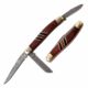 Elk Ridge ER-953WBCR Manual Folding Knife, 2.5in, 3CR13 Stainless Steel, Spey, Damascus Blade, Nickle/Wood/Black, ER-953WBCR