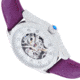 Empress Magnolia Automatic MOP Skeleton Dial Bracelet Watch - Womens, Purple/Silver, One Size, EMPEM3605